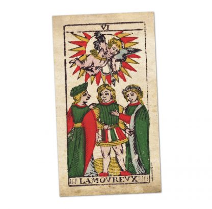 Original Tarotkarte 6 von 1760 wunderbar restauriert